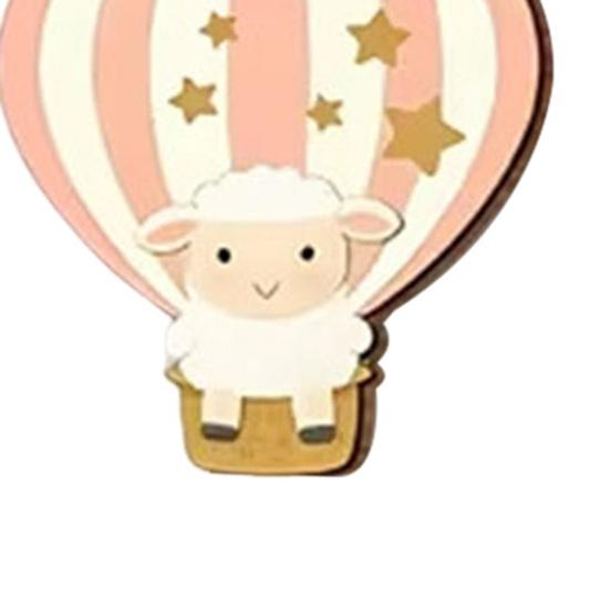5 Pcs Hot Air Balloon Wall Decor with Cloud And Star Nursery Baby Shower Wall Art Boho Wooden Wall Hanging Sign for Bedroom Classroom Playroom