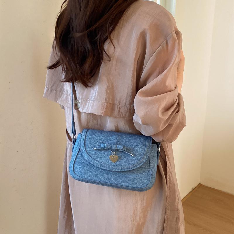 Vintage Denim Single Shoulder Bags for Women 2026 New Fashi Versatile Small Square Bag Casual Commuting Female Handbags
