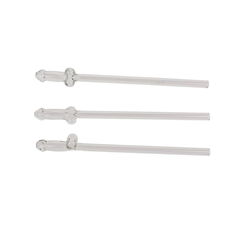 Penis Glass Straws with Cleaner