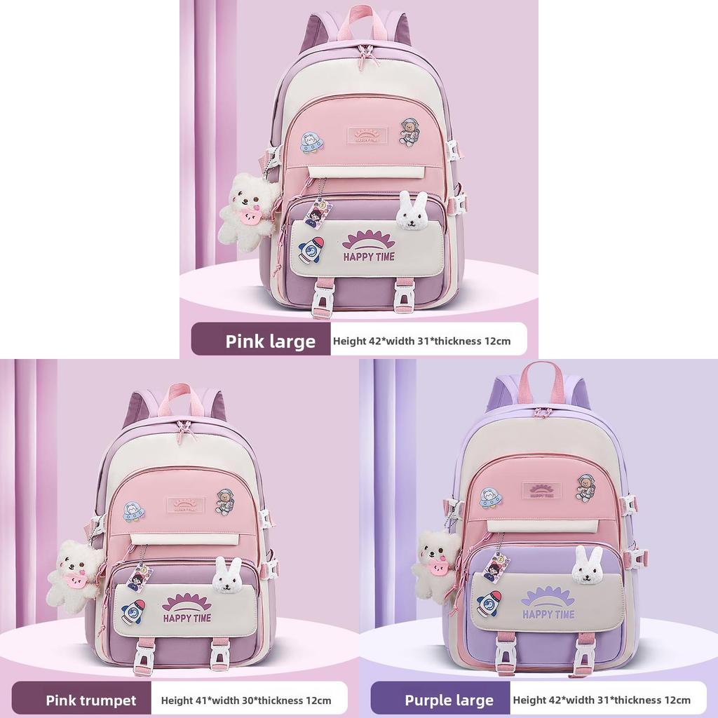 Rocket Girl Backpack With Waterproof Canvas For Middle School Students