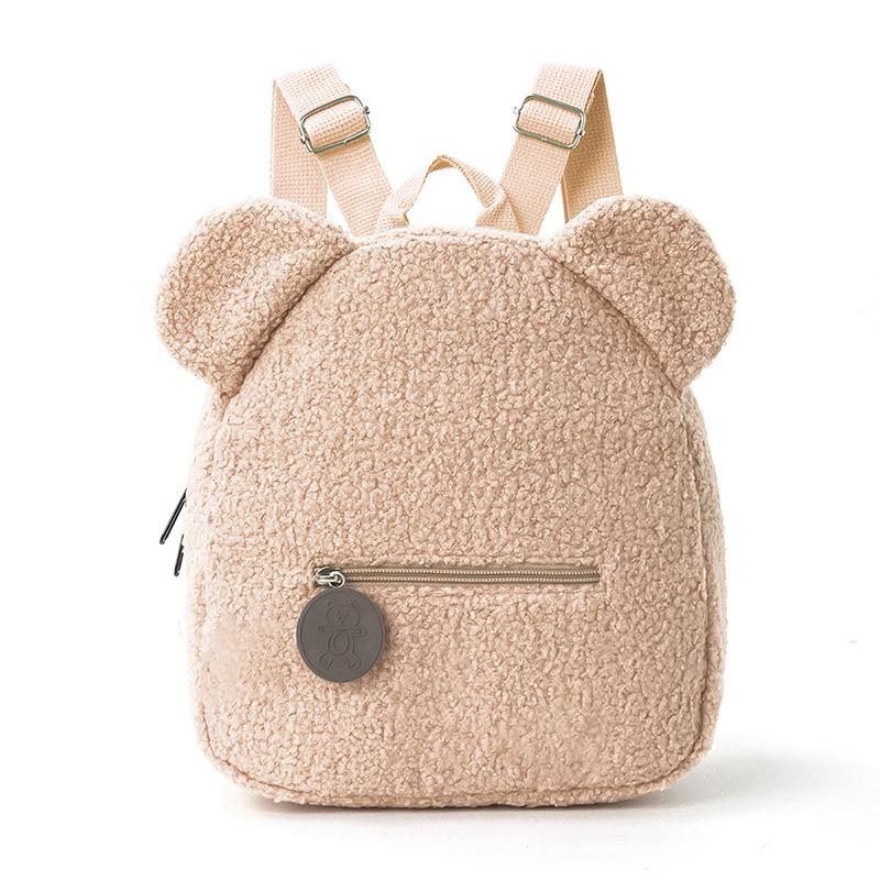 Plush Backpack New Trendy Fashion Casual Bear Ear Backpack Cartoon Children'S Backpack