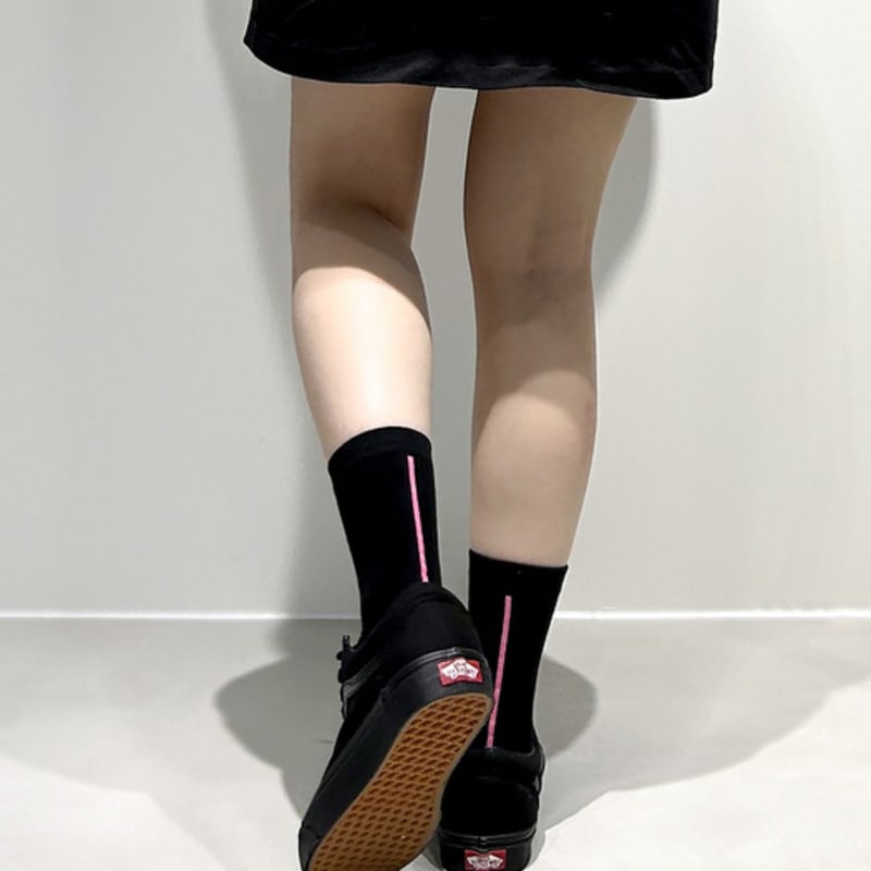 YELLOWSOCKS SINGLE LINE NEON PINK