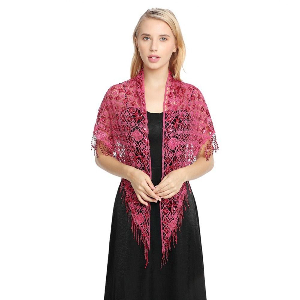 Sequins Triangle Shawl Capes Belly Dancing Scarf Shiny Sequins Tassel Shawls Belly Dancing Belt