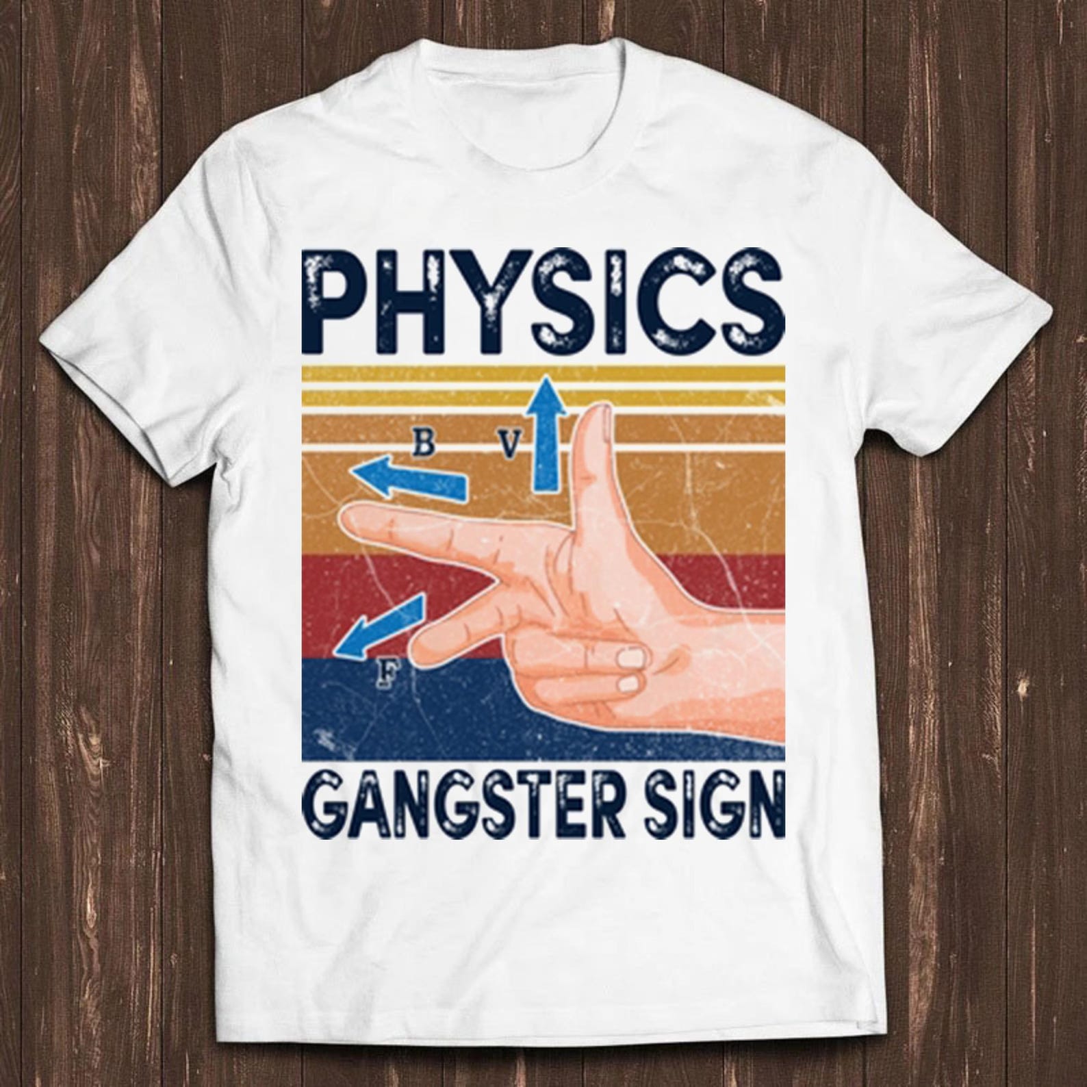 Physics Gangster Sign Hand Vector Funny Parody Science Unisex Men Women Gift Cool Cult Movie Music Fashion Top Tee T Shirt C807 M