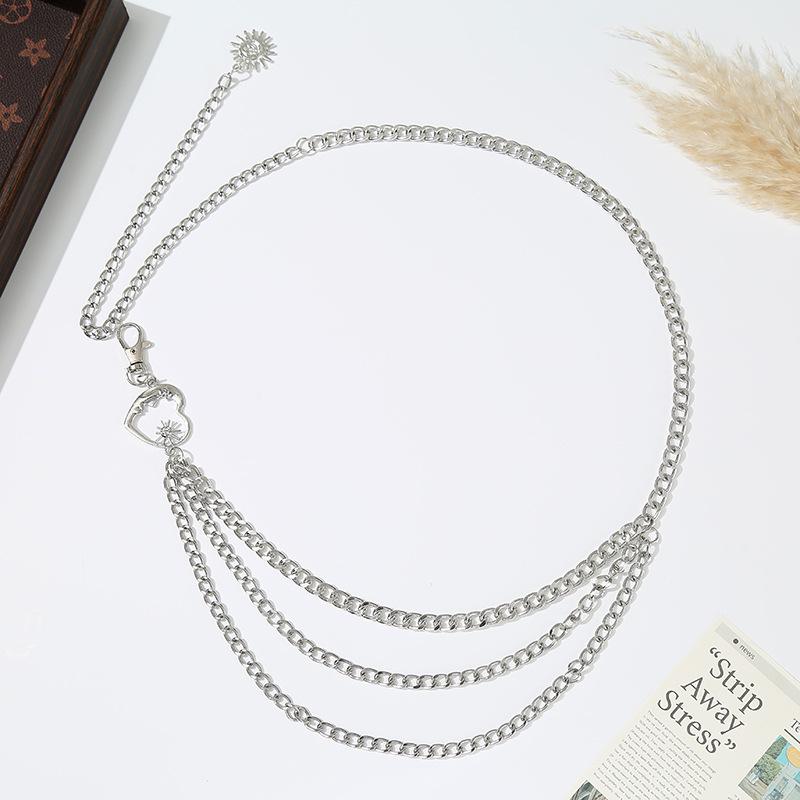 Sun & Moon Multi-Layer Metal Waist Chain with Pendant