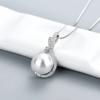 Huitan Trendy Simulated Pearl Necklace Women Silver Color Dazzling CZ Temperament Elegant Female Wedding Accessories Hot Jewelry