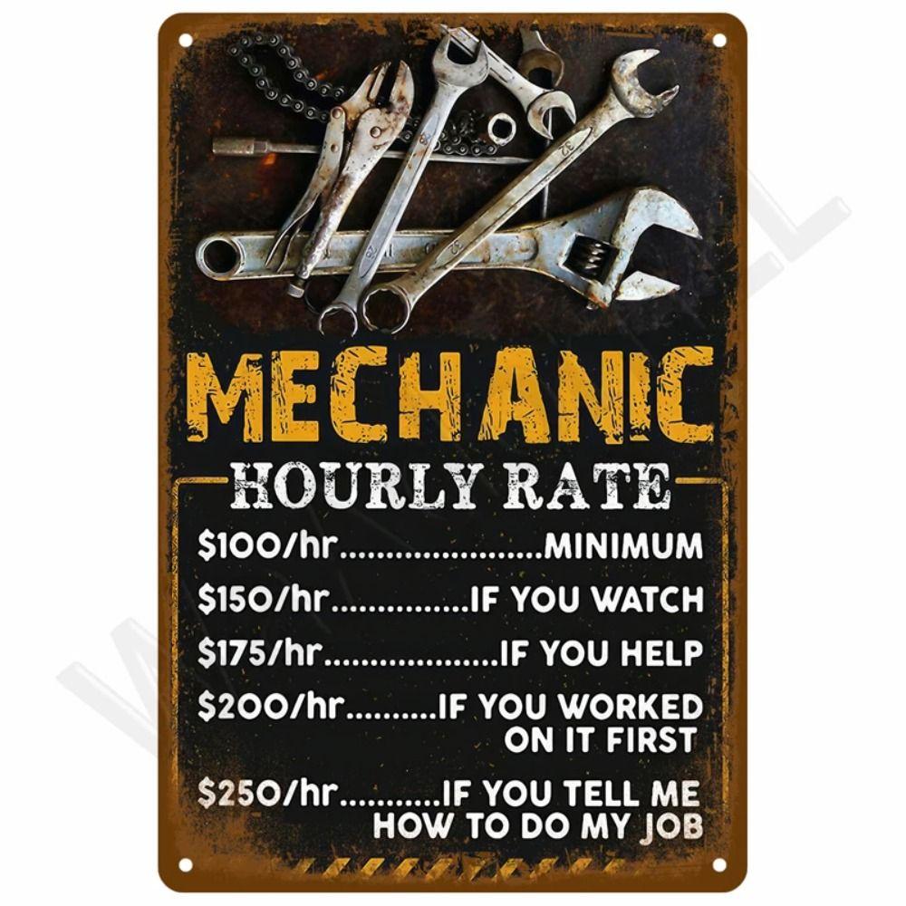 Retro Auto Repair Garage First Aid Bolt Metal Sign Vintage Mechanic Workshop Decor
