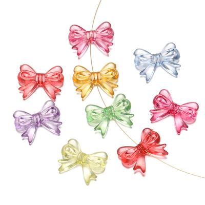 30Pcs/Lot 14x18mm Bowknot Transparent Bow Spacer Beads Earrings Making Charm Pendants for Necklace Jewelry Making Accessories