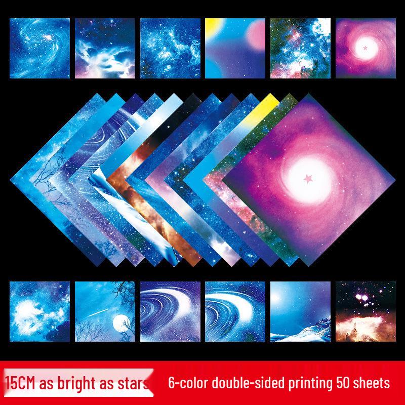 Starry Sky Origami Constellation Paper: Double-Sided Square Craft Sheets for Children's Colorful Projects