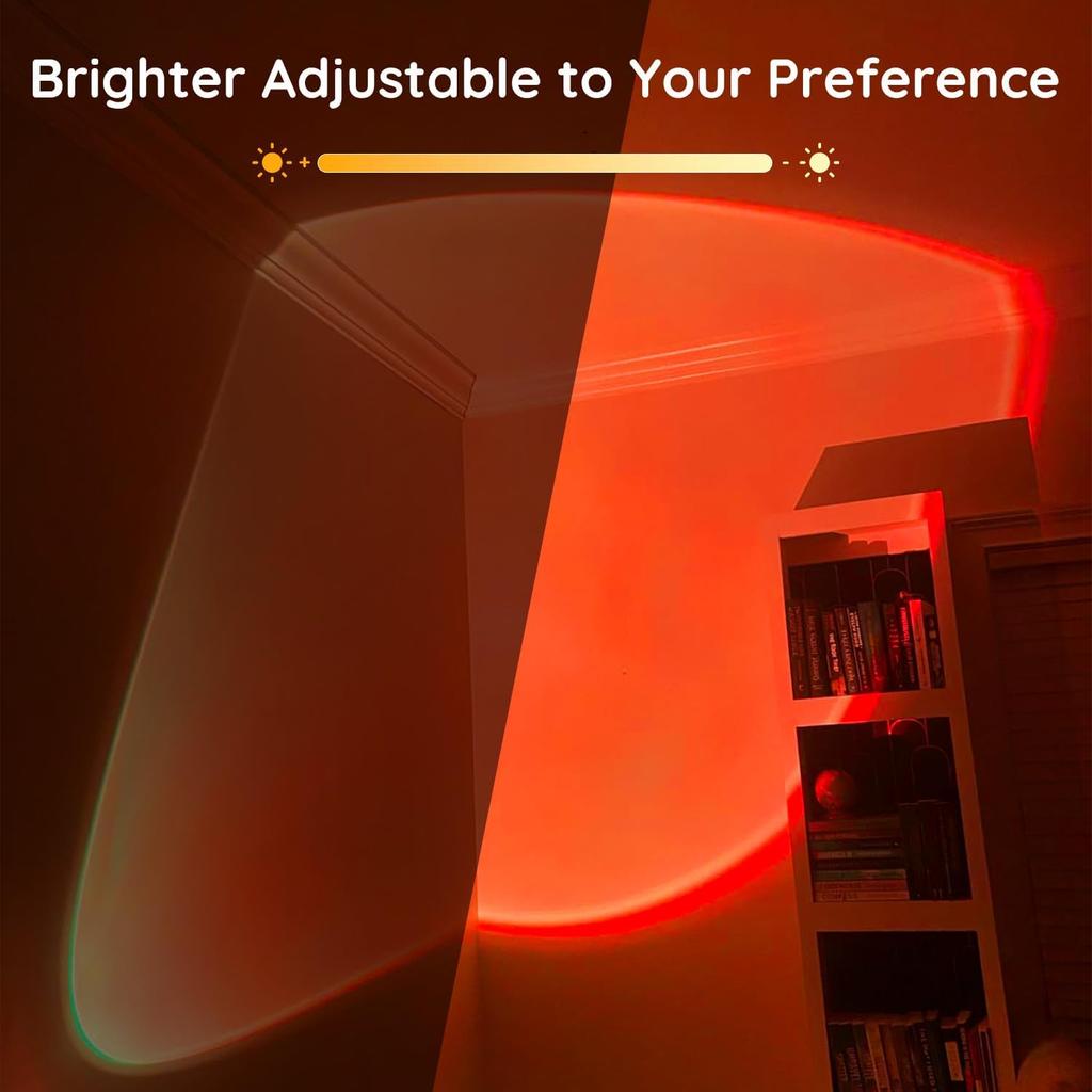 Sunset Lamp Projector with APP Control Multicolor Changing Led Lights for Room, 360 Degree Rotation Sunlight Lamp Set Mood Lighting Bedroom Decor