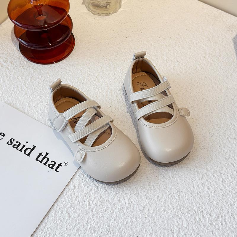 Kids Solid Color Double Strap Mary Jane Flat Shoes 23