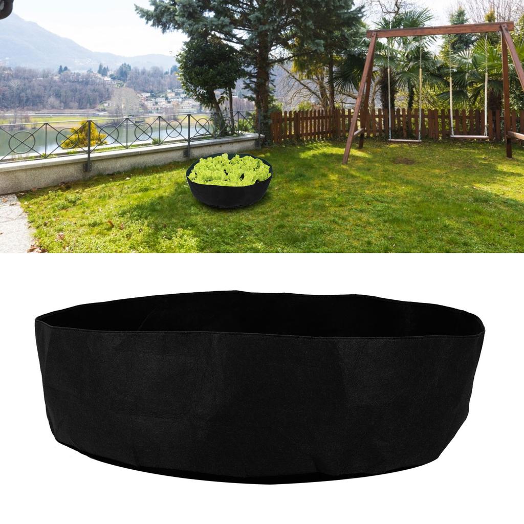 Hochbeet Filz Pflanzrunde Garten Anzuchtsack für Kräuter Blumen Gemüsepflanzen Schwarz