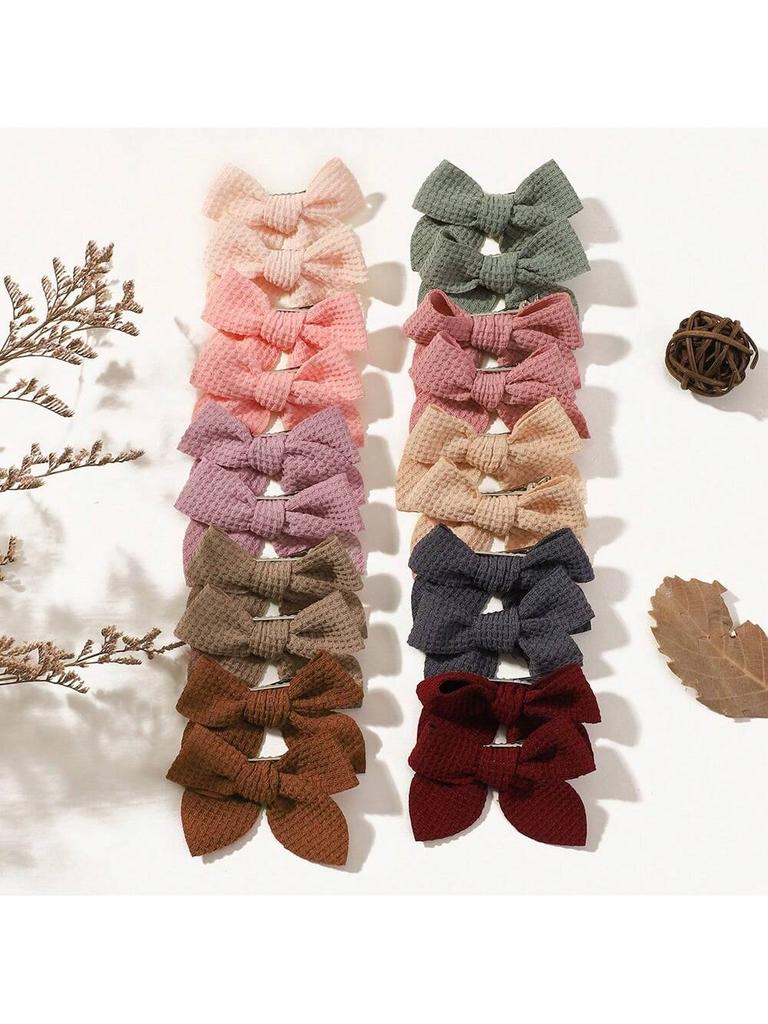 10/20pcs 2.5'' Candy Color Ribbon Hair Bows Clips Set for Baby Girls Cute Handmade Hairpin Barrettes Kids Hair Accessories