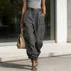Cargo-Hose Verstellbare Beinöffnungen Volle Knöchellänge Seitentaschen Baggy-Hose Einfarbige Locker geschnittene Streetwear Freizeit-Hose