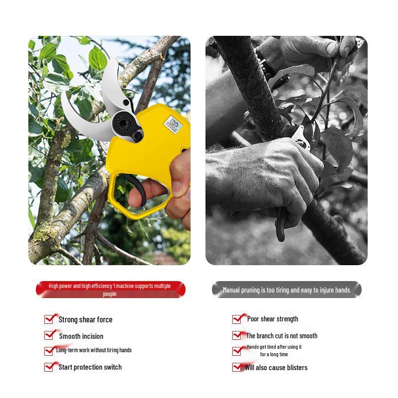 Rechargeable Electric Pruning Shears with Lithium Battery for Tree and Fruit Branches – Two Styles Available.