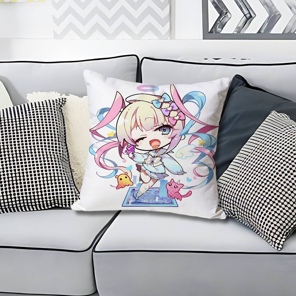 NNeedy Streamer OOverload Anime Celebrity Merchandise AllMatch Printed Pillow Case Sofa Car Office Room Decoration Protector