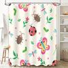Adorable Butterfly Ladybug Insect Waterproof Shower Curtain for Bathroom Decor
