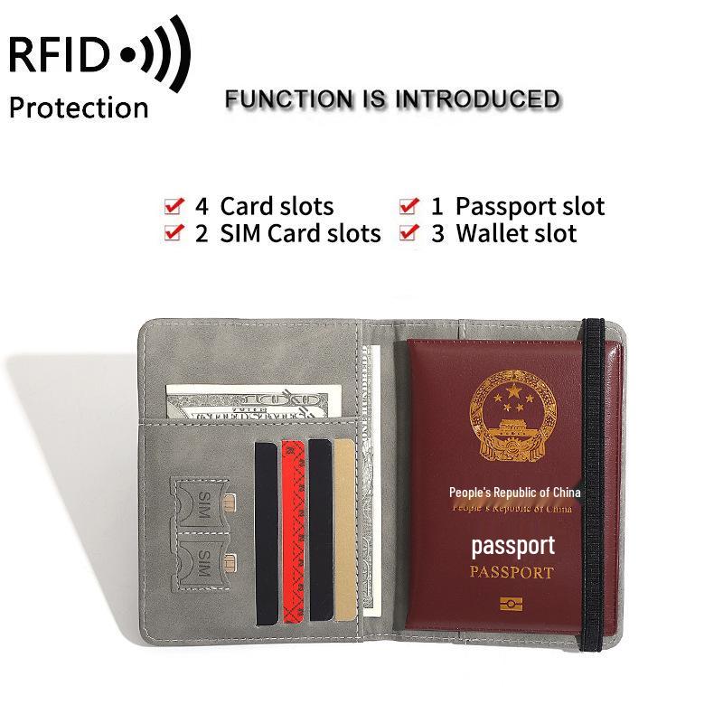 2025 Anti-Theft RFID Passport Holder & Multifunctional Document Bag with Card and Ticket Slots