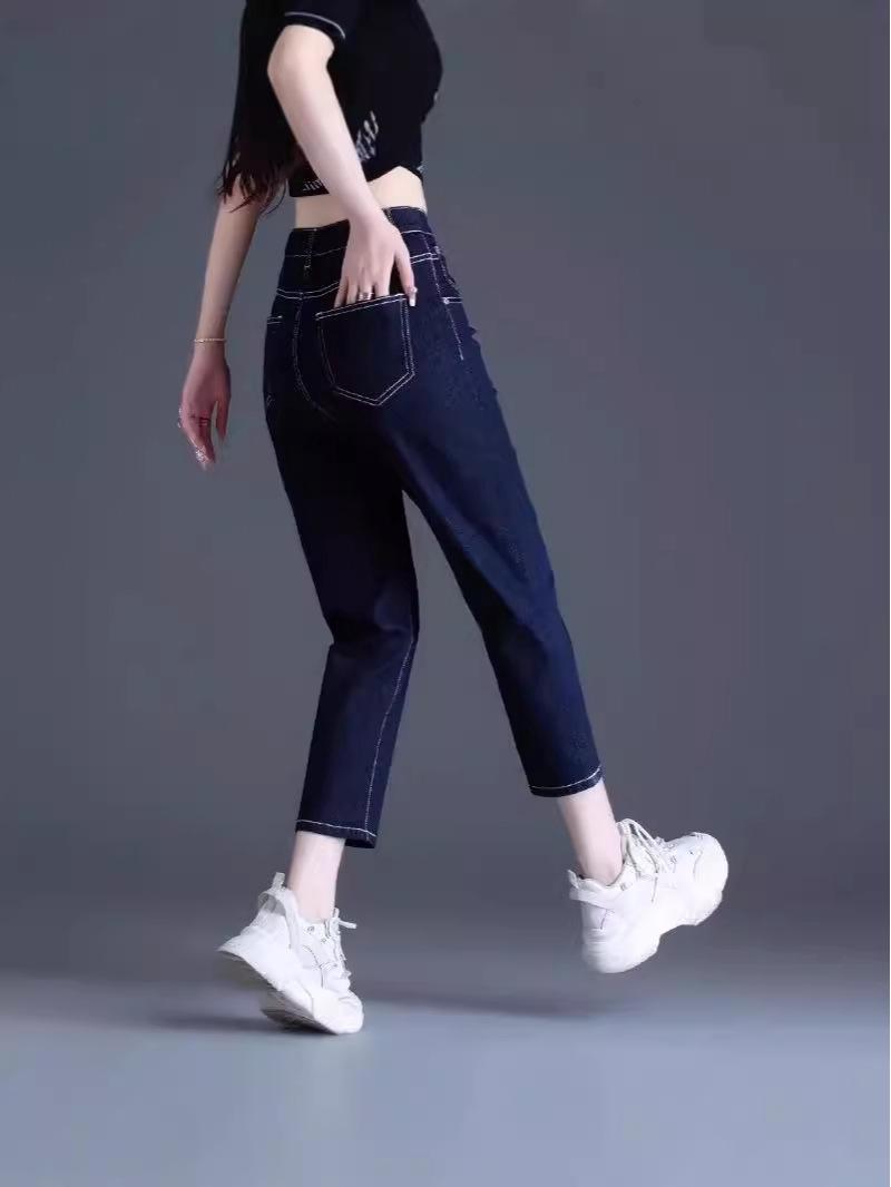 

Spring/Summer New Arrival: High-Waisted Girls Short & Women s Slimming Harem Jeans – 7/8 Length Loose Fit Size 27