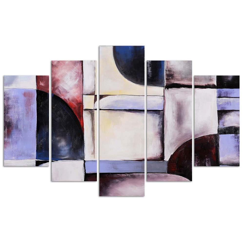 Feeby Feeby Five piece picture canvas print, Peace of colour