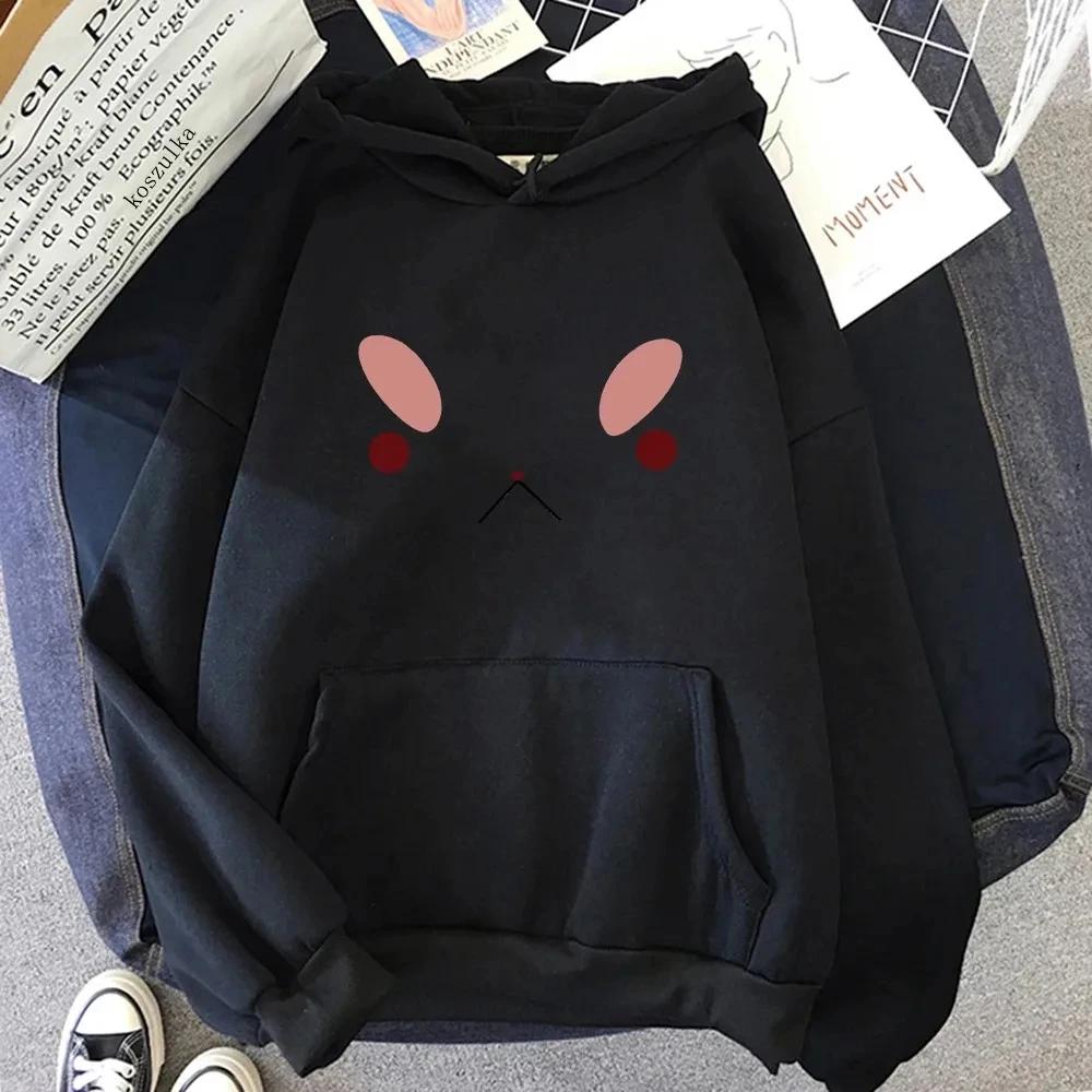 Anime Bee And Puppycat Unhappy Face Cute Graphic Print Hooded Men Women Hoodies Aesthetic Trendy Sweatshirt Unisex Streetwear