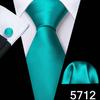 Designer Blue Ties for Men 10 Styles Necktie Pocket Square Cufflinks Set Wedding Dating Party