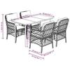 VidaXL Ensemble à Manger de Jardin avec Coussins 5 pcs, Table et Chaises de Patio, Meubles d'Extérieur Terrasse, Moderne, 3212140