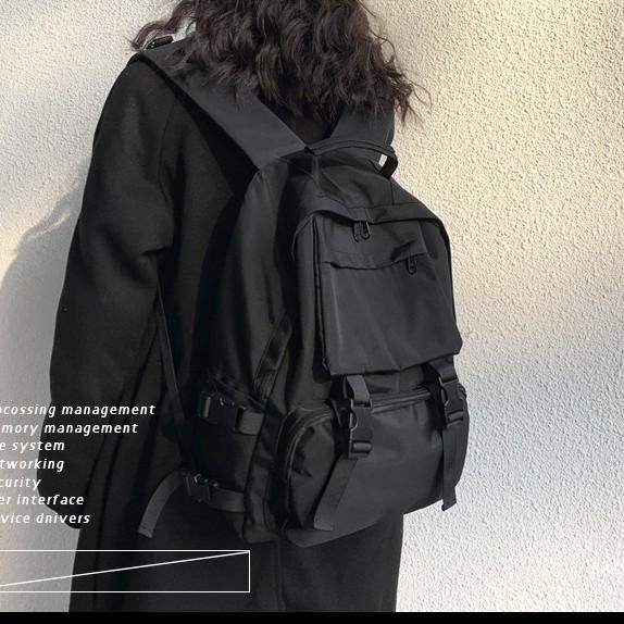 Schoolbag Japanese high-end school bag female high school large capacity backpack tooling wind backpack male ins bag