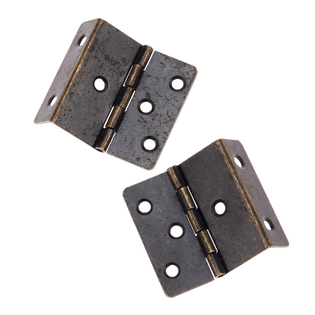 2Pcs Decorative Box Hing with Screw Three Folding Hinge Hardware for Door/Cabinet/Furniture/Vintage Jewelry Chest Bronze/silver