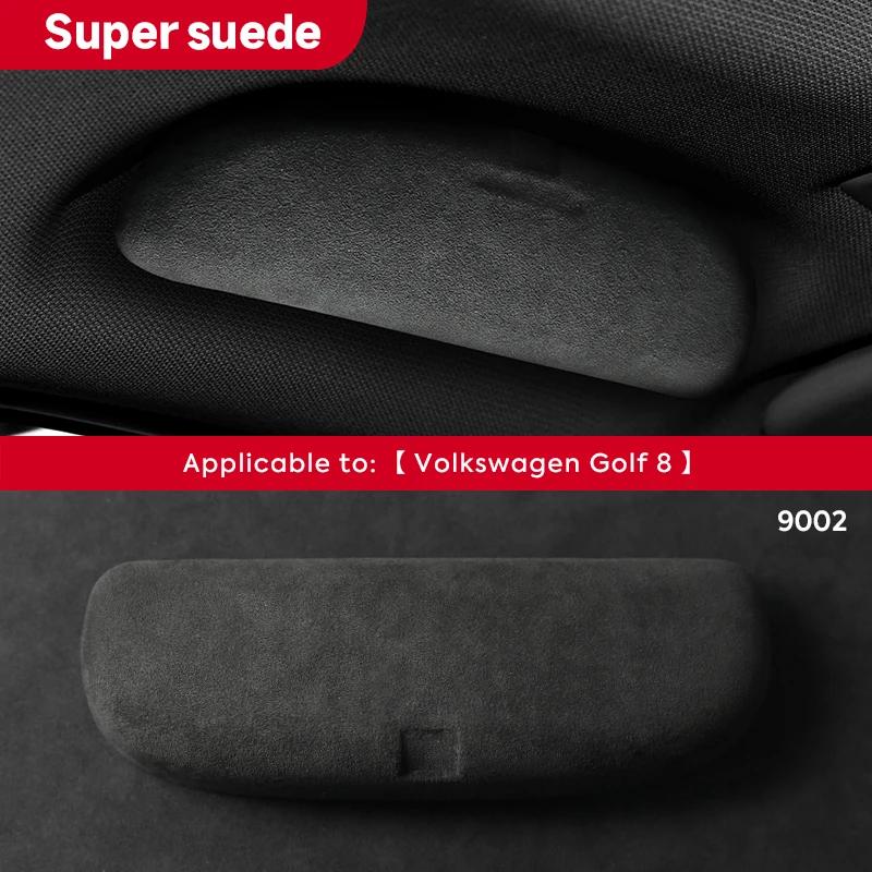 Premium Suede Glasses Case Car Sunglasses Storage Organizer for Volkswagen Golf 7 Mk7 Golf 8 Mk8 2014-2022 for Golf 8 14-22 / With tools белый