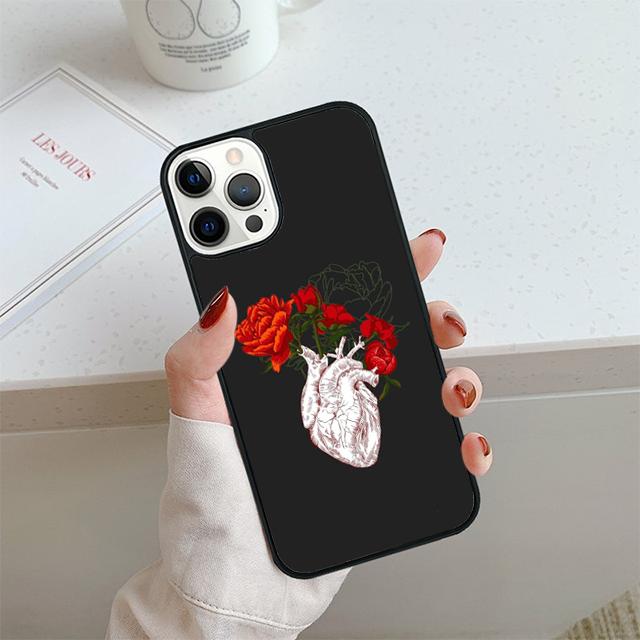 Flower Heart Phone Case For iPhone 17 Air 14 15 16 13 12 Cover For Apple iPhone 17 Air 14 15 16 Pro Max 6S Plus Coque
