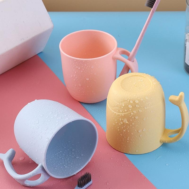 Dolphin Design Children Mouthwash Cup PP Construction Easy to Grip Handle Toothbrush Cup For Home and Travel Essential