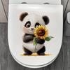 Cute Cartoon Panda Sunflower Toilet Wall Sticker Self-Adhesive Waterproof Removable Bathroom Home Decor Art