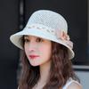 2025 Neue Sommer Einfarbige Floppy Atmungsaktive Strohhüte Für Damen Blumen-Accessoires Damen Sommer Strand Sonnenhüte