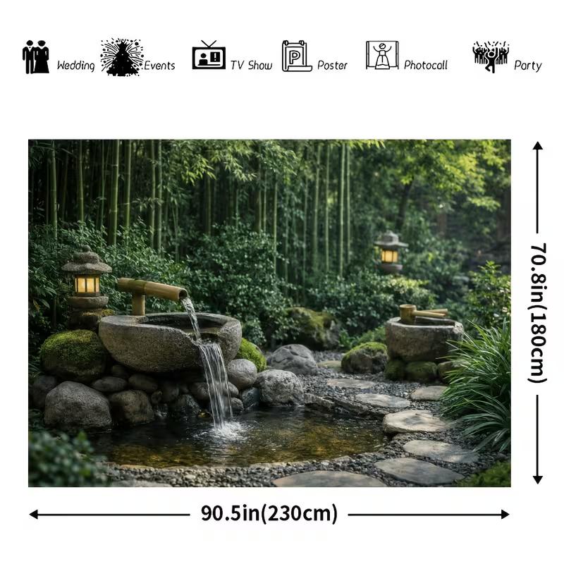 2D Stone Path Waterscape Portrait Photo Backdrop