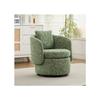 Fauteuil Pivotant Exclusif En Peluche – Un Élégant Fauteuil Club Au Design Circulaire Et Aux Coussins Décoratifs – Vert