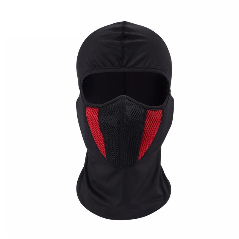 

Balaclava Motorcycle Face Mask Full Face Mask Windproof Dustproof Face Shield Winter Moto Helmet Bandana Hood Ski Neck Scarf - червоний