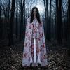 Zombie Party Dress with Blood Stains Halloween Print Costume for Women, Scary Apron, Hooded Horror Scene Photo Prop Cloak, Stockings Outfits