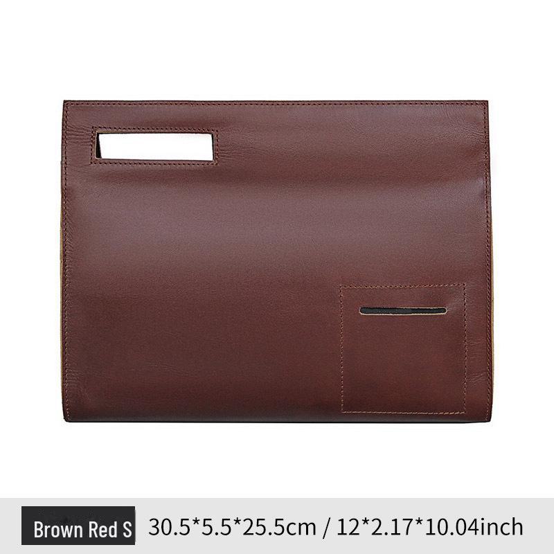 Men's Large Capacity Crazy Horse Leather Crossbody Bag - Genuine Leather Retro Tablet Handbag