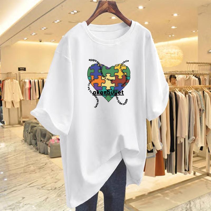 

Cotton printed t-shirt women s summer new women s clothing loose cartoon short-sleeved top bottoming shirt 2025 S