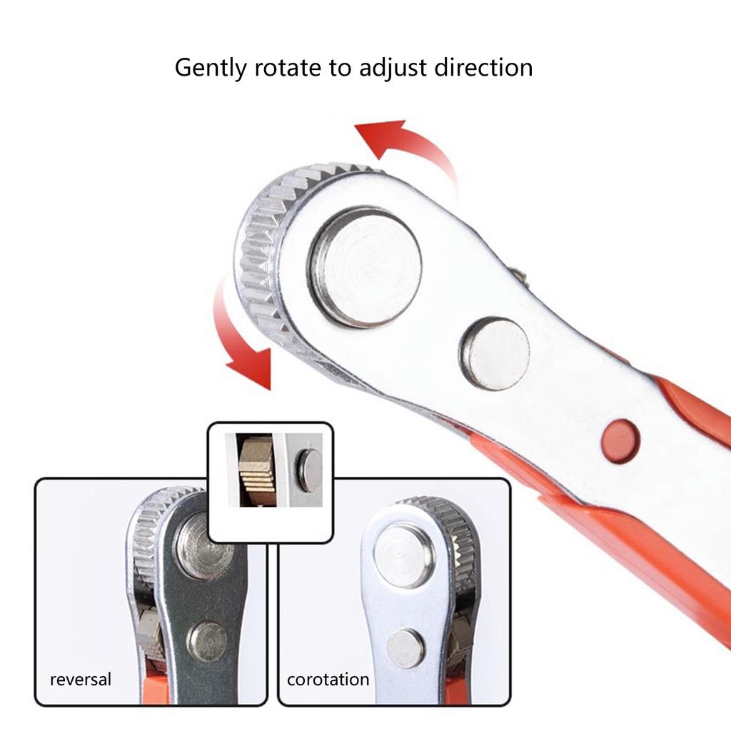 Right Angle Ratchet Wrench Screwdriver Socket Nut Set Screw Driver Bit 1/4inch Hexagonal Handle Drive Slot Hand Tool