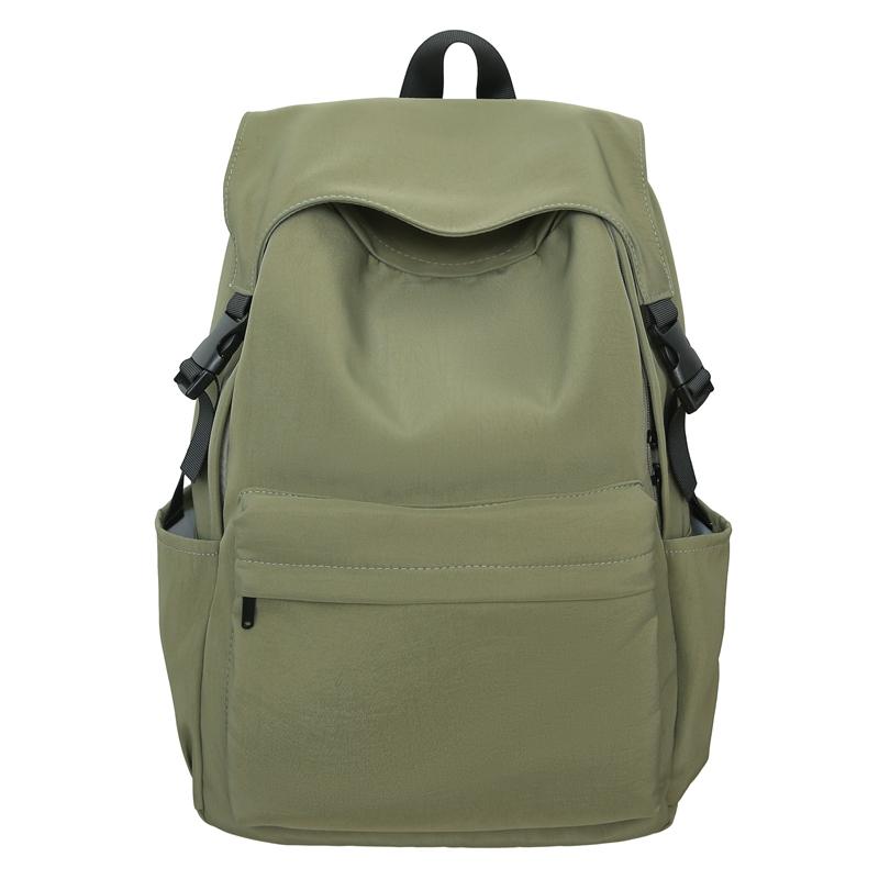 

Однотонный школьный рюкзак в студенческом стиле для мужчин, легкий водонепроницаемый рюкзак для женщин, школьный рюкзак для поездок на работу Large зелёный