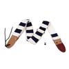 Guitar Strap Stylish Stripe Pattern Thickened Cotton Leather Adjustable Guitar Bass Strap Belt Blue