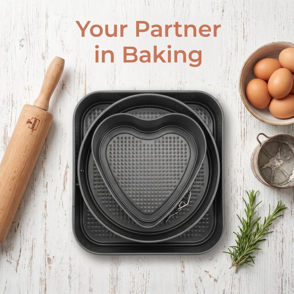 3pcs Removable Bottom Cake Pan Set Carbon Steel Cheesecake Pan Set Baking Tool  Bakery Catering