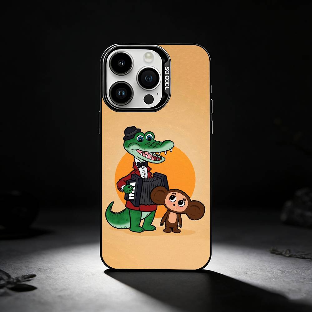 Cartoon C-Cheburashka-es Phone Case For iPhone 17,16,15,14,13,12,11 Plus,Pro Max,XS,Colored silver phone case