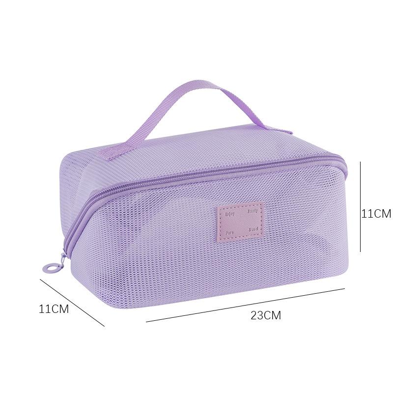 Large Capacity Mesh Makeup Bag - Portable Transparent Toiletry Storage