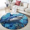 Shark,Round Area Rug,Carpet Rug for Living Room Bedroom Sofa Playroom Decor,Non-slip Floor Mat