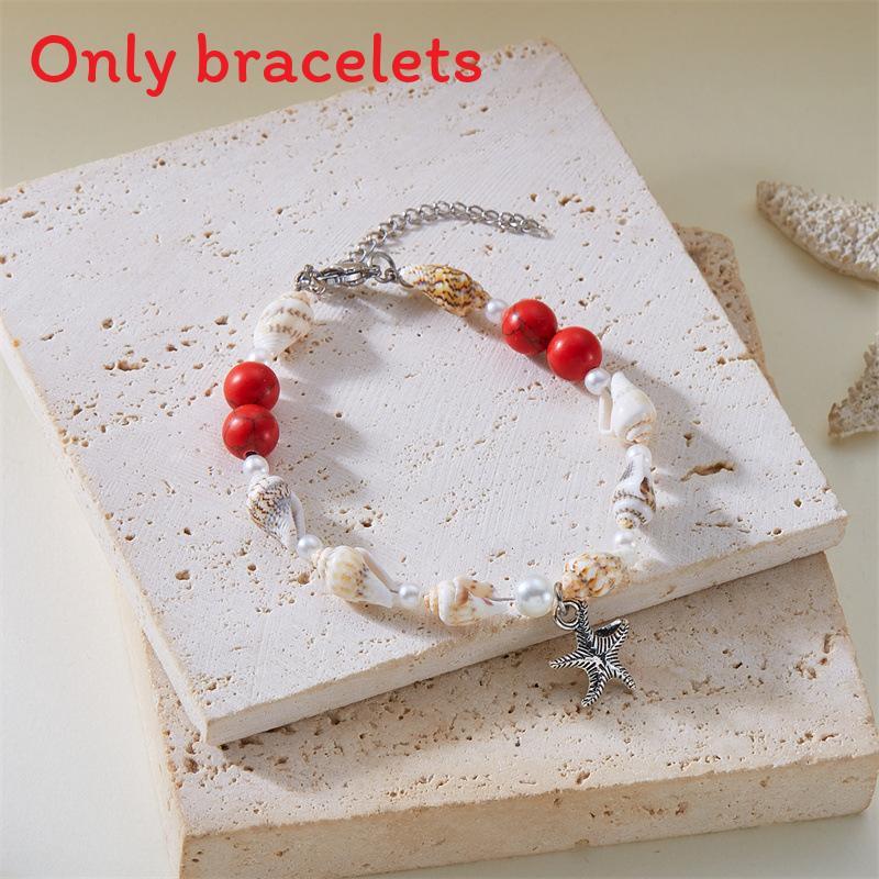Shell Fish Tail Pendant Bracelets For Beachwear And Casual Wear