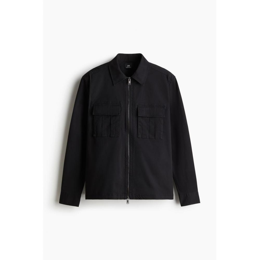 H M Twill oversHirt Regular Fit Black