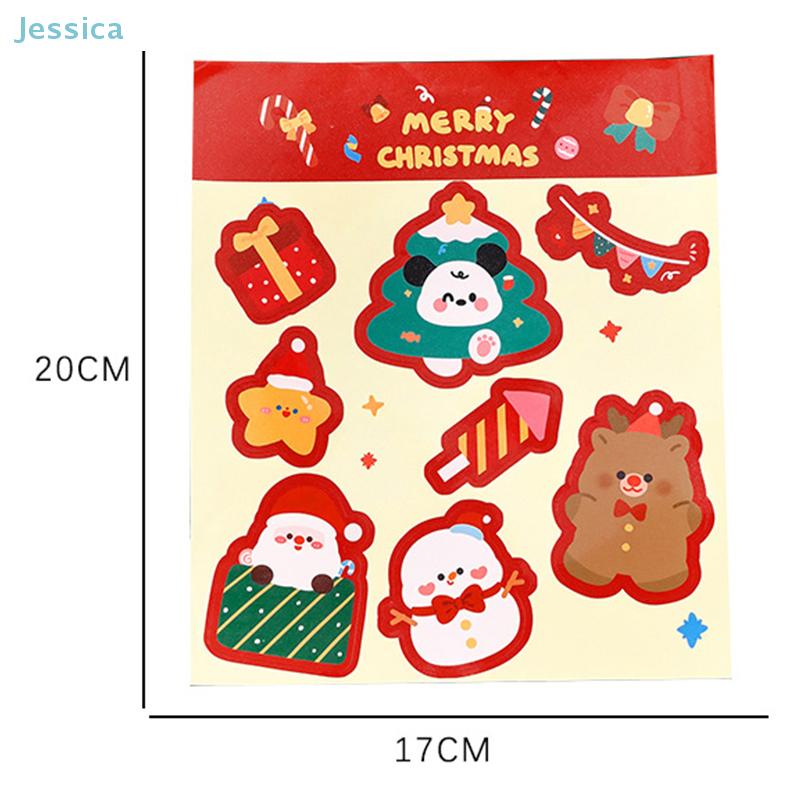 10Pcs Christmas Stationery Stickers Cartoon Decorations Stickers Student DIY Planner Stickers